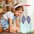 thumbnail image 5 of Ayieyill Easter Basket, Easter Bunny Baskets for Kids with Cute Rabbit Ears Stripe, Easter Gift Baskets (Blue), 5 of 7