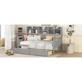 thumbnail image 3 of Twin size Daybed with Wood Slat Support, 2 Drawers & Bedside Shelves, Gray - Elegant & Functional, 3 of 17