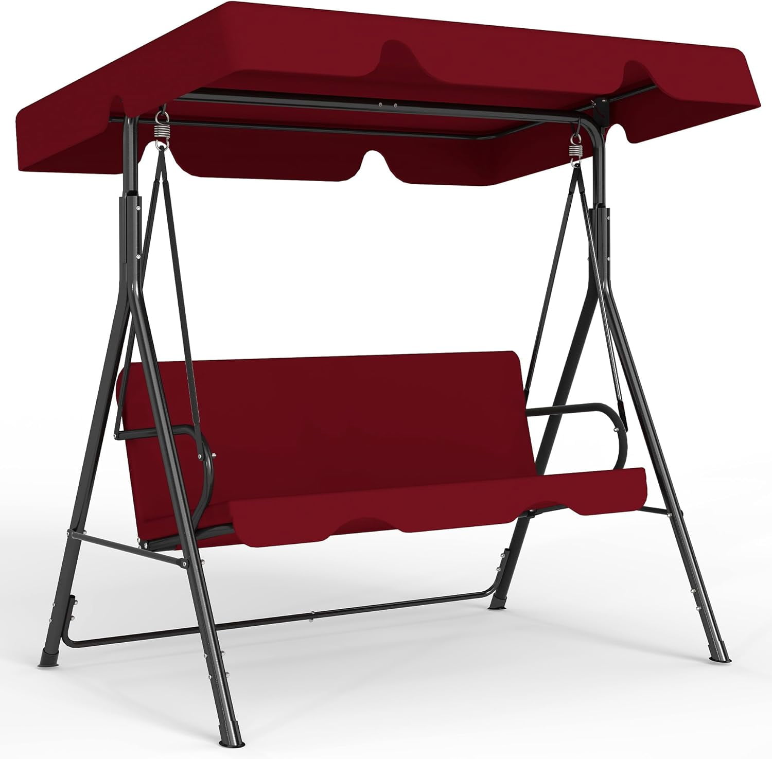 kettler avance outdoor swing seat with canopy Alden Design 3-Seat Texteline Fabric Patio Swing Chair with Adjustable  Canopy/ Armrests, Blue