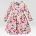 thumbnail image 2 of BOBOGOJP Girls Midi Dress Long Sleeve Dresses Ruffled Sleeve Dresses for Fall Winter 3-14Y Pink for Size 4-5 Years, 2 of 7