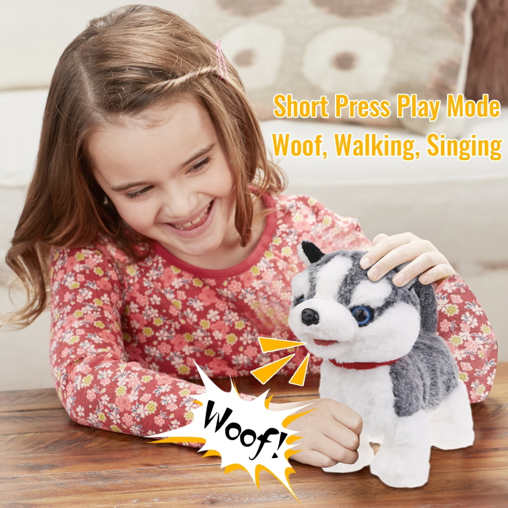 ZPAQI Electric Singing Dog Toy Walking Animal with Leash Rope Talking Plush Puppy Toy