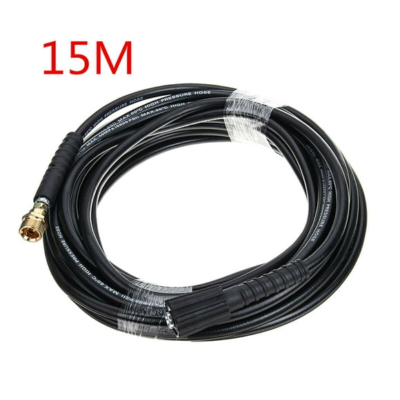 Graflsoa High-Pressure Washer Hose 15M, Compatible with Karcher K2/K3/K4/K5/K6/K7, Durable Nylon Braided, 40MPa Max Pressure, 60℃ Max Temperature, Multiple Lengths Available (5M/10M/15M/20M/30M)
