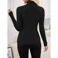 thumbnail image 2 of Women'S Long Sleeve Shirts Fall Fashion Basic Thermal Underwear Tops Winter Clothes 2025 Black S, 2 of 6