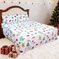 thumbnail image 2 of HITIME Juego de Sábanas Navideñas 3 Piezas Tamaño Individual, Bolsillos Profundos 16 Pulgadas, Microfibra de Poliéster Suave con Estampado Festivo, Ideal para Decoración y Regalo, 2 of 8