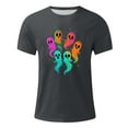 thumbnail image 5 of FDGIU Men's Halloween T-Shirt Plus Size Short Sleeve Shirts - Ghost Pumpkin Graphic Tee, Spooky Funny Costume Top, Loose Fit Short Sleeve Casual Shirt, 5 of 5