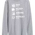 thumbnail image 3 of Instant Message - Eat Sleep Anime Repeat - Men's Long Sleeve Graphic T-Shirt, 3 of 6