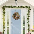thumbnail image 4 of 20inch Thanksgiving Fall Wreath, Eucalyptus Berries Pumpkins Lamb Ears Leaves Autumn Wreaths for Front Door, Fall Decor, Porch Wall, Home Outdoor Holiday Decorations Wreath for Autumn(K), 4 of 6