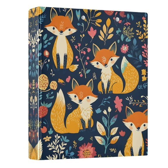 ALAZA Fox Animal 3 Ring Binder 1.5 Inch Three Ring Office Binders w/ clipboard & 3 pockets, Hold 200 Sheets, 1 pc