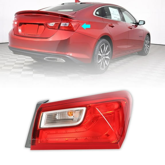 LABLT RH Tail Light Replacement for 2016 2017 2018 2019 2020 Chevy Malibu Non-LED Tail Light Lamp Rear Outer Passenger Sides