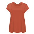 thumbnail image 5 of Tiqkatyck Tank Tops for Women Trendy Women's Fashion Casual Lapel Short Sleeve Solid Color Cotton Linen T Shirt Top Sleeveless Tunic Tops Summer Tops for Women Orange XL, 5 of 5