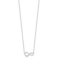 thumbnail image 2 of 925 Sterling Silver Cable Themed Necklace Chain White Ice 16 Inch Diamond Infinity Symbol 19 mm, 2 of 7