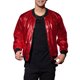 thumbnail image 1 of Chaquetas Inspire Chic para hombres, bomber brillante, reflectante, con cremallera y puños acanalados, 2XL, roja, 1 of 6