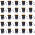 thumbnail image 1 of 25Pcs Micro Squares Push Button Switch ABS Brass Self Locking Switches with Light 16mm 12V Yellow, 1 of 5