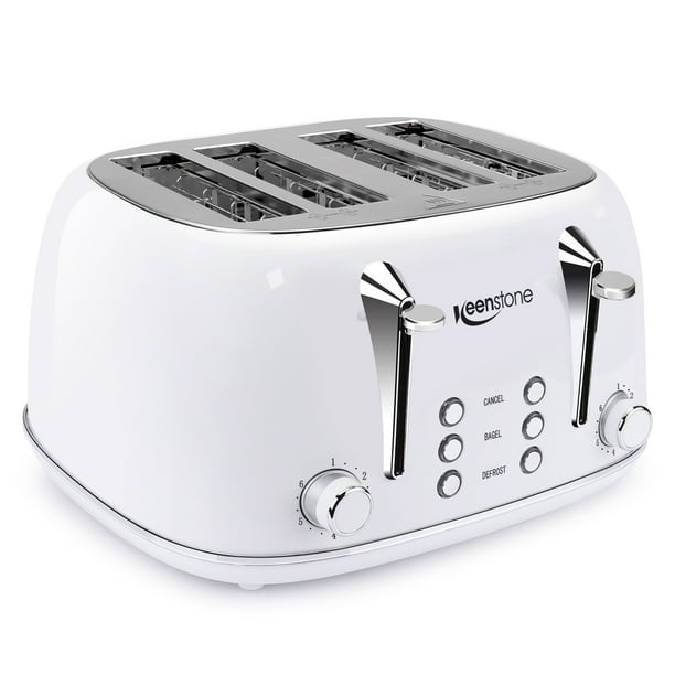 Toasters 4 Slice, Keenstone Retro Stainless Steel Bagel Toaster with