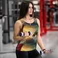 thumbnail image 6 of Gukieu Castle Red Green Sky Dragon Print Women's Quick-drying Fitness Vest, Round Neck Sleeveless Fitness T-shirt, Suitable for Yoga, Sports-Small, 6 of 7