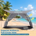 thumbnail image 6 of ELLEGNT Pop‑Up Beach Tent – 5‑6 Person Canopy Sun Shelter, UPF50+ Protection, Blue, 6 of 8
