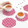 thumbnail image 4 of Leather Coasters with Heat-resistant for Drinks, Retro style Beach -标题2 Octagon, 4 of 5