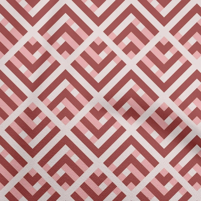 oneOone Silk Tabby Red Fabric Geometric Sewing Material Print Fabric By The Yard 42 Inch Wide
