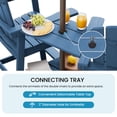 thumbnail image 5 of LOYALICE Tall Plastic Adirondack Chair Set of 2 W/ Outdoor Barstools and Connecting Tray, Navy Blue, 5 of 11