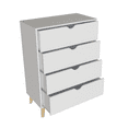 thumbnail image 5 of Falkk Furniture - Modern Tall 4-Drawer Dresser - White, 5 of 8
