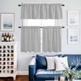 thumbnail image 2 of Light Grey Kitchen Curtains Sets for Windows 36 Inch Length, Solid Color Farmhouse Gray Rod Pocket Window Treatments Tier Curtains and Valances Set for Bedroom/Bathroom, 2 of 8