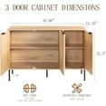 thumbnail image 5 of ANHDAH Buffet Cabinet with 3 Doors, 46" Farmhouse Credenza Sideboard, Modern Coffee Bar Cabinet for Kitchen, Living Room, Entryway,Natural Oak, 5 of 8