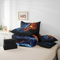 thumbnail image 4 of Music Theme King Bedding Set 7 Piece Music Note Comforter Set With Sheets Water And Fire Bed In A Bag For Kids Adults Red Blue Bed Set Reversible, 4 of 5