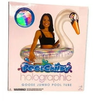 PoolCandy 42 Inch Holographic Goose Jumbo Inflatable Swimming Pool Tube