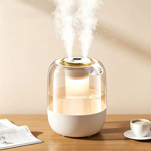 Arsvita 2L Cool Mist Humidifier, Quiet USB Desktop Humidifier with 3 Mist Modes, Digital Display & Night Light, Auto Off Portable Humidifier for Bedroom Office Dorm Car Plants