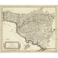 thumbnail image 2 of Unknown 23x20 Gold Ornate Wood Framed with Double Matting Museum Art Print Titled - Antique Map of Tuscany, 2 of 4