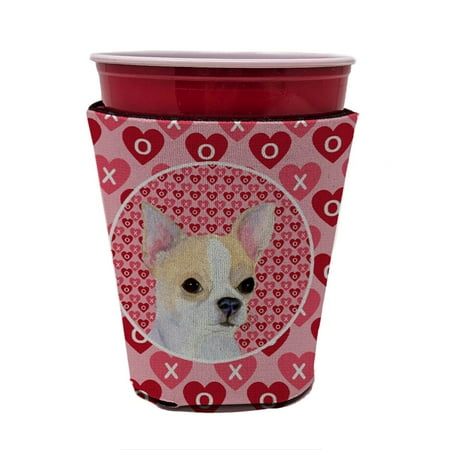 

Caroline s Treasures SS4474RSC Chihuahua Hearts Love and Valentine s Day Red Cup Hugger Red Cup multicolor
