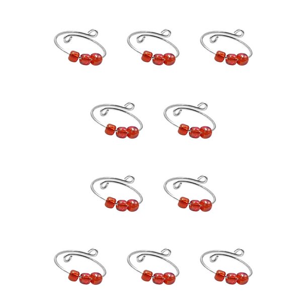 sweethay Lovely Ring Metal Anillos con cuentas Ajustable Ligero Apertura Anillo de dedo Joyería impermeable Mujeres Niñas Rojo Rojo 10piezas sweethay CBP586052