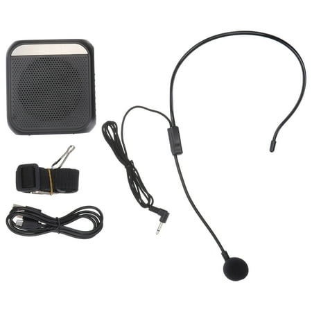

1PC Portable Wireless Voice Amplifier Multifunctional Sound Voice Loud Speaker with Microphone for Teaching Speech Meeting (Black)