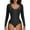 Black, variant on LELINTA Women's Long Sleeve Bodysuit V Neck Body Suits Seamed Cup Going Out Tops Shirt Ribbed