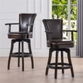 thumbnail image 2 of Williams 27" Swivel Counter Height Bar Stool Vintage Brown Faux Leather, 2 of 16
