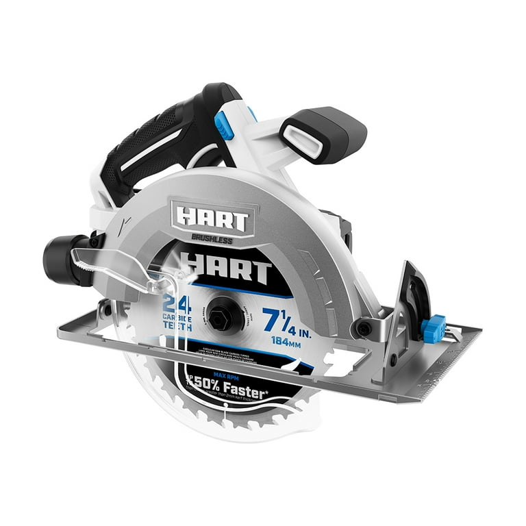HART 20 Volt Brushless 7 1 4 Inch Circular Saw with 4Ah Battery and Charger Starter Kit Bundle Walmart