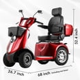 thumbnail image 2 of QEEKA Heavy-Duty 4 Wheel Mobility Scooter for Adults & Seniors,1000W Motor, 500 LBS Weight Capacity,Red, 2 of 7