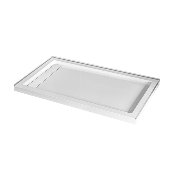 Marquette 60 x 32 Shower Pan Base with Reversible Drain in Glossy White