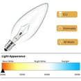 thumbnail image 3 of TaoLeHui E12 40 Watt Incandescent Candle Light Bulbs, Chandelier Light Bulbs for Ceiling Fan, Vanity, Outdoor - Warm White 2700K, 380 Lumen Dimmable B10 Clear Candelabra Base Bulbs, 12-Pack, 3 of 7