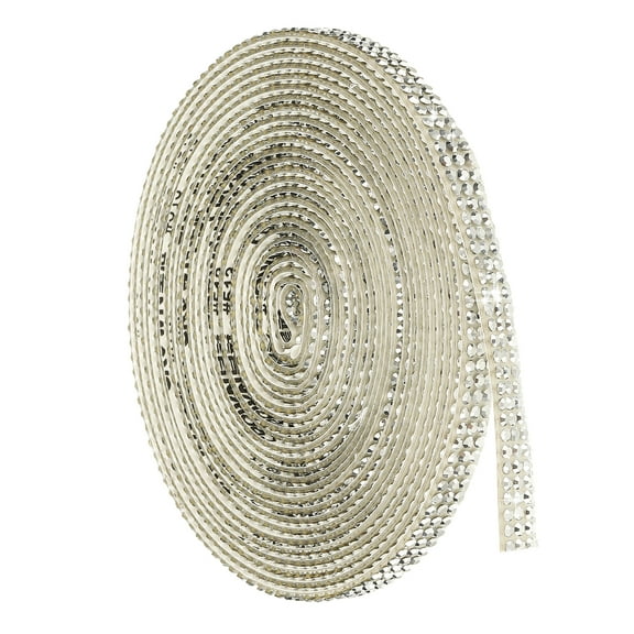 Uxcell 4 Yard Self Adhesive Rhinestone Ribbon, 3 Row Bling Diamond Crystal Strips Stickers for DIY Arts Crafting Wedding Party Car Phone Decoration, White