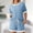 Suit-755Sky Blue, variant on Gamivast Two Piece Sets for Women Summer Ribbed Knit Short Sleeve Tee & Shorts Outfits Contrast Trim Lounge Wear Casual Pajamas Soft Sporty