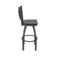 thumbnail image 4 of 870 Hadleigh 30" Swivel Bar Stool with Pewter Finish and Dark Cherry Maple Seat and Black Vinyl Back, 4 of 5