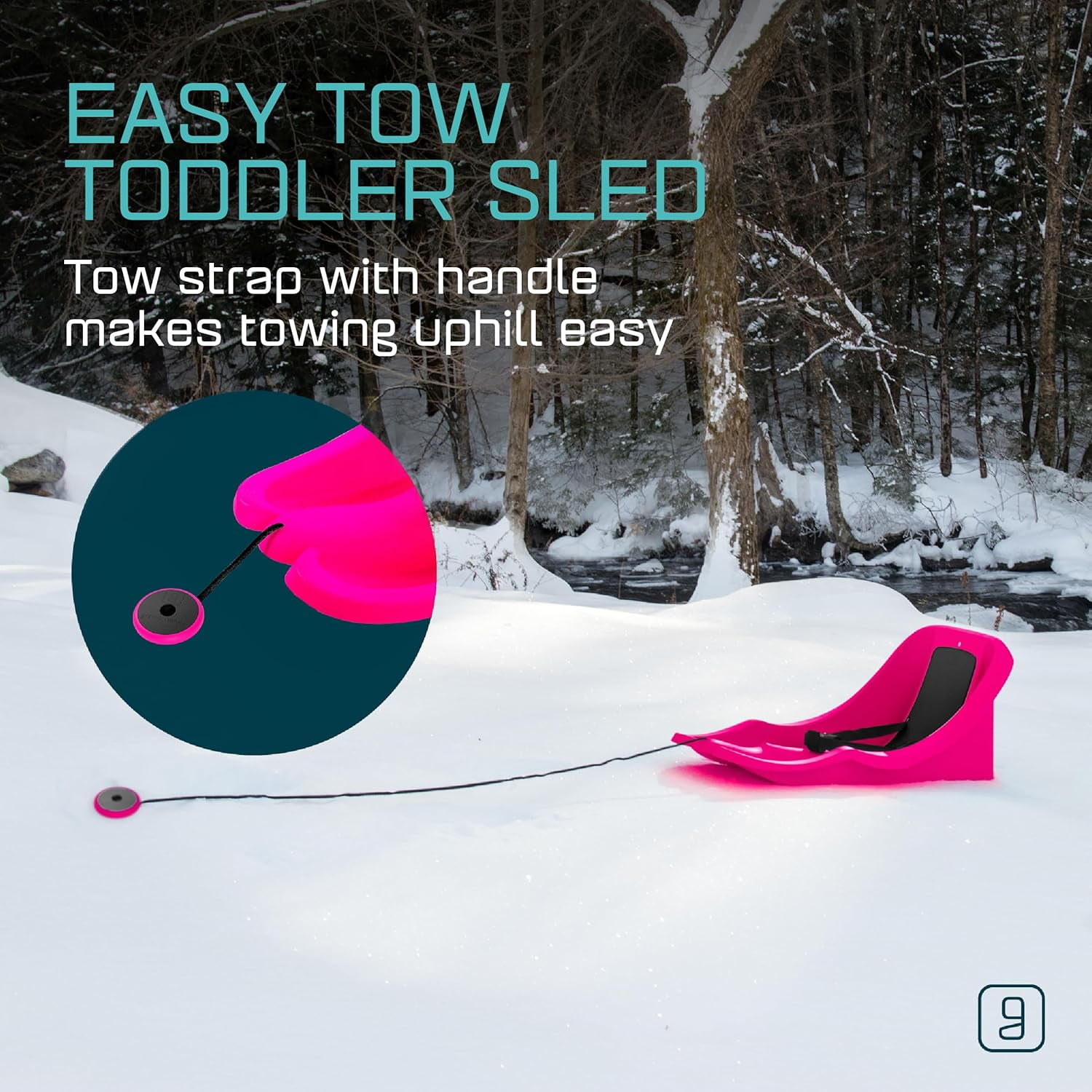 Gizmo Riders Baby Rider Monster Pink Pull Snow Sled for Toddlers, 55 lbs , Ages 6 Months+