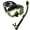 Lime Green / Black, variant on Cressi Panoramic Wide View Mask with Dry Snorkel Set, Clear Blue
