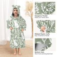 thumbnail image 3 of FORMRS Wearable Blanket Hoodie with Sleeves for Kids Cozy Flannel Sweatshirt, Green Floral Cat Pattern, 3 of 7