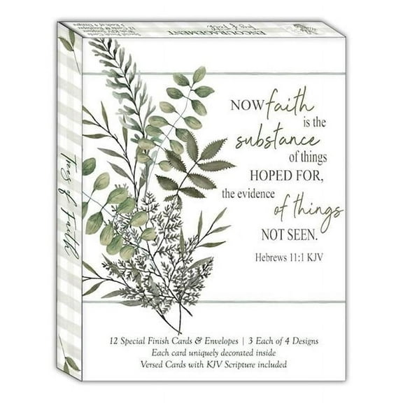 Crown Point Graphics 309276 Trees of Faith Encouragement Shared Blessings Boxed Card - Box of 12