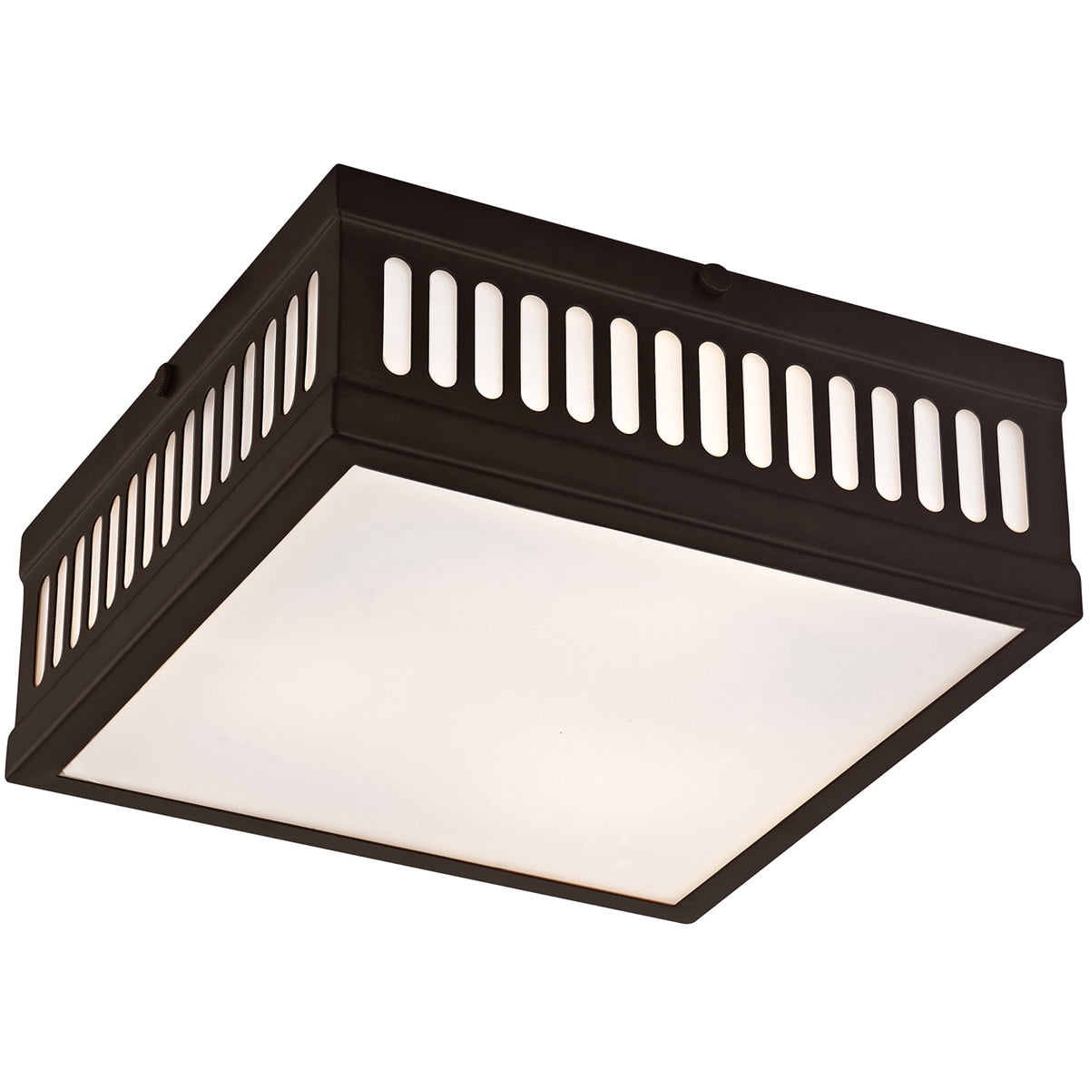 10.5 inch 3 Light Bronze Ceiling Light fixture with Hand Blown Satin Opal White Glass Shade