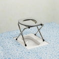 thumbnail image 3 of Portable Toilet for Seat Stainless Steel Commode Chair Foldable Heavy Duty for Elders Pregnant Woman Removable Impaired, 3 of 9