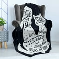 thumbnail image 4 of Dog Soft Flannel Fleece Blanket, Friends are Like Stars Words with Silhouette of Pets on a Space Themed Backdrop, Cozy Plush for Indoor and Outdoor Use, 70" x 90", Indigo and White, by Ambesonne, 4 of 5