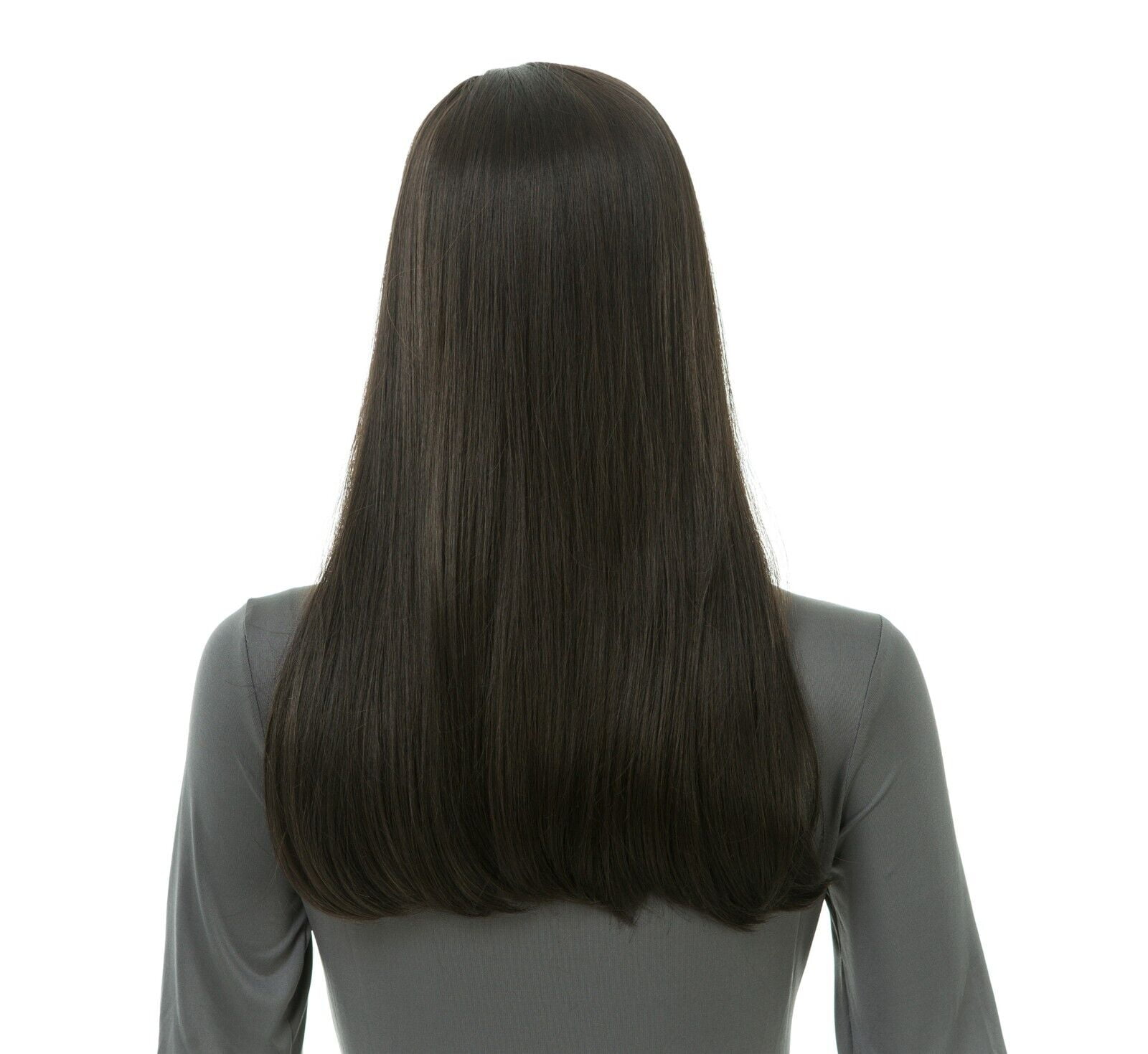 Onedor 18 Inches Long Straight Synthetic Hair Women Full Head Wig(Dark Brown)